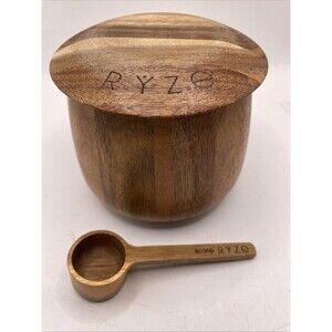 RYZE Mushroom Coffee Acacia Wood Canister Lid Silicone Seal & Scoop